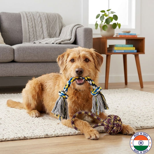 Tug Ball Rope Dog Toy I Durable Rope Toys for All Age Dogs I