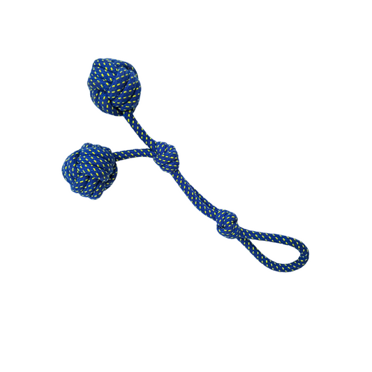 Twin Ball Rope Dog Toy I Durable Rope Toys for All Age Dogs I Cotton Filled Rope